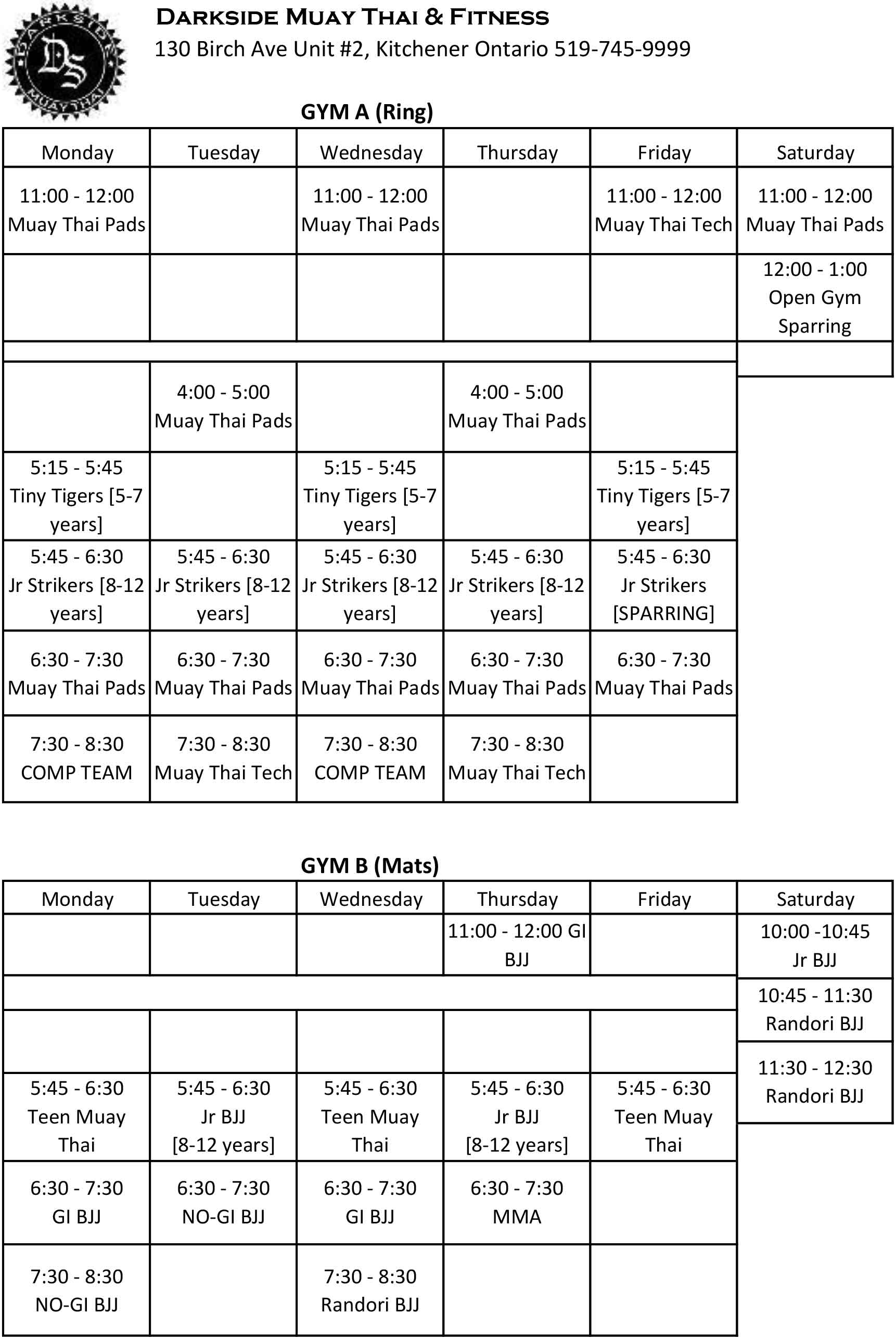 Schedule